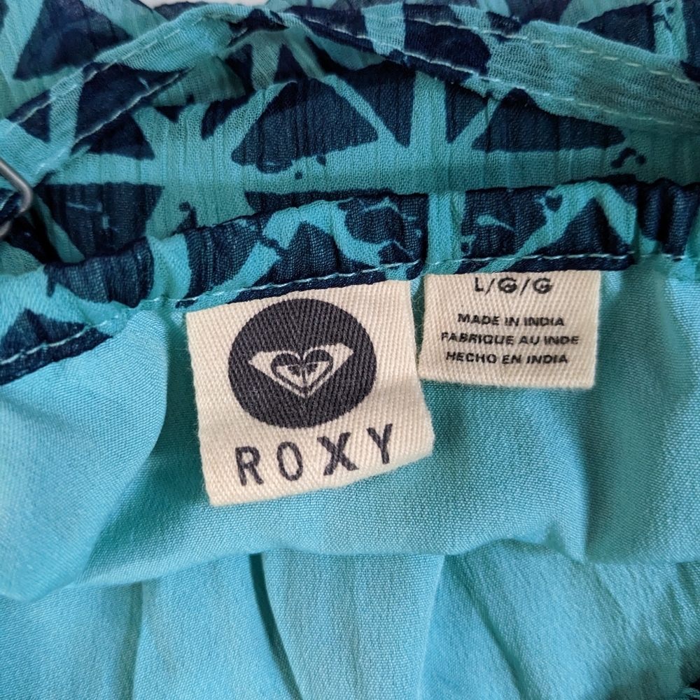Roxy Solar Eclipse Beachy Blue & Teal Flowy Maxi Dress - Picture 13 of 14